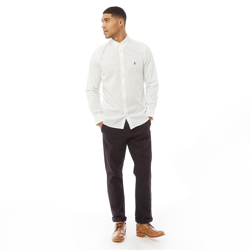 French Connection Mens Long Sleeve Oxford Shirt White