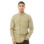 French Connection Mens Long Sleeve Plain Two Pocket Shirt Light Khaki