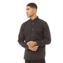 French Connection Herren Plain Logo Hemd mit langem Arm Schwarz