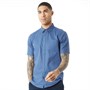 French Connection Chemises à Manches Courtes Linen 2 Homme Bleu