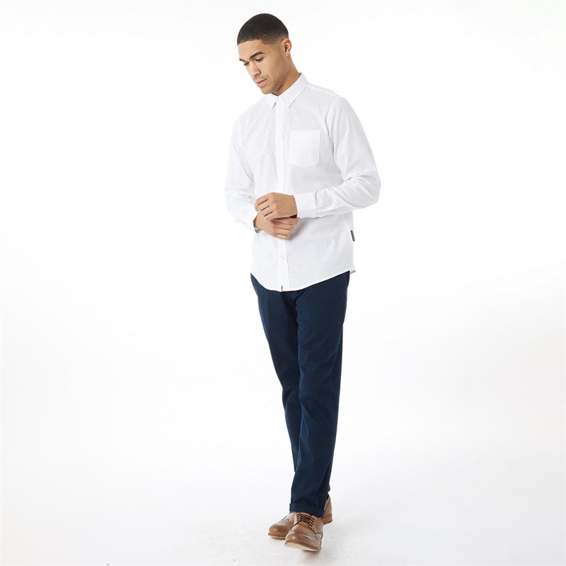 Buy French Connection Mens Long Sleeve Linen Shirt White