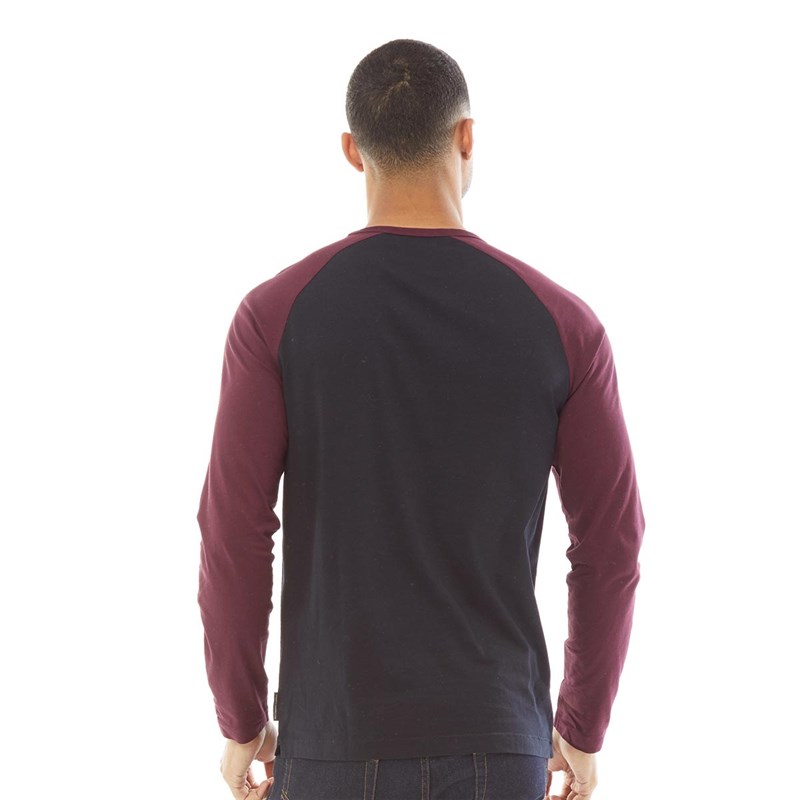 French Connection Mens Raglan Long Sleeve Top Marine/Chateaux