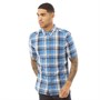French Connection Chemises à Manches Courtes Checked Homme Bleu Carreaux