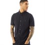 French Connection Herren Pique Hemd mit kurzem Arm Navy
