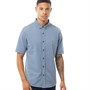 French Connection Mens Short Sleeve Pique Shirt Light Blue Melange