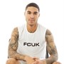 French Connection Mens Sleeveless FCUK Vest White/Black