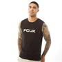French Connection Mens Sleeveless FCUK Vest Black/White