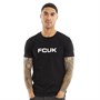 French Connection Mens FCUK Chest T-Shirt Black/White