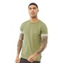 French Connection Mens Arm Stripes T-Shirt Light Khaki/White