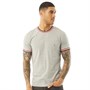 French Connection Mens 3 Colour Ringer T-Shirt Light Grey Marl