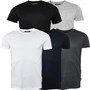 French Connection Lot de 5 T-shirts à manches courtes Homme - Multicolore 1 - Noir/Blanc/Marine/Gris Chiné clair/Charbon