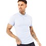 French Connection Mens Feeder Polo Sky Melange/White