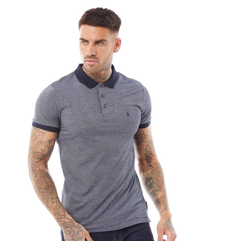 French Connection Mens Feeder Polo Marine