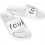 French Connection Mens FCUK Sliders White/Black