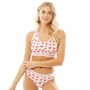 French Connection Womens Heart Print Crop Top And Briefs Set White/Red