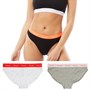 French Connection Womens Fcuk Three Pack Briefs Black/grey Mel/White
