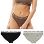 French Connection Womens Fcuk Three Pack Briefs Moss Green/Grey Mel/Black