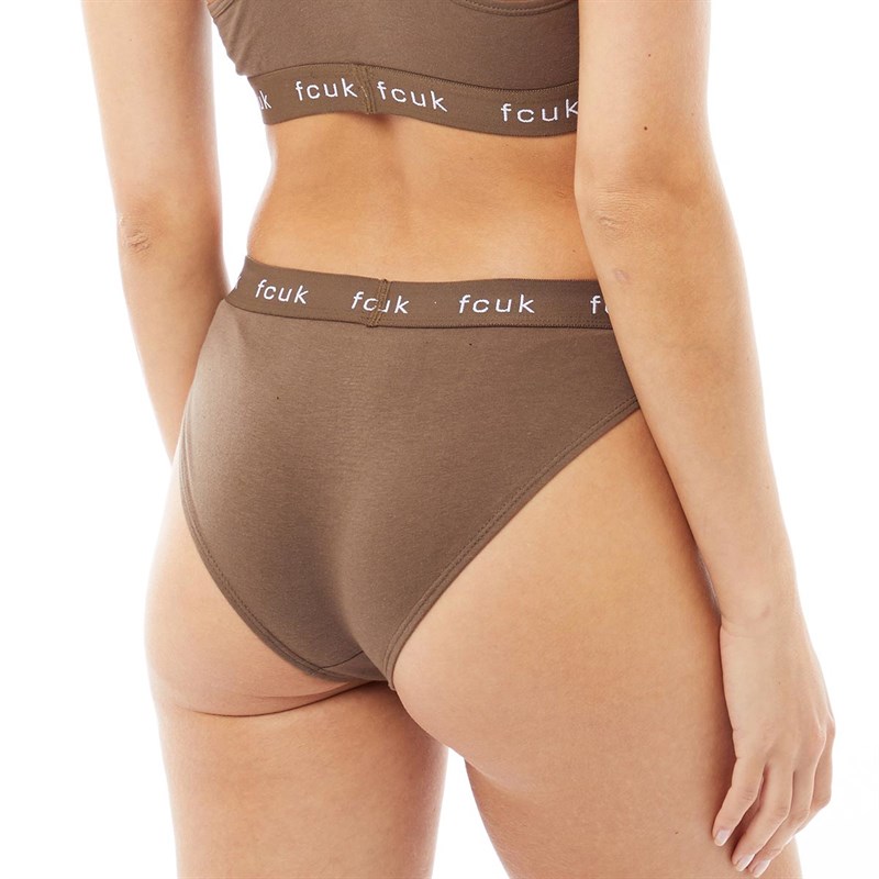 French Connection Womens Fcuk Three Pack Briefs Moss Green/Grey Mel/Black