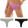 French Connection Womens FCUK Three Pack Thongs Pink Violet/Grey Mel/Black
