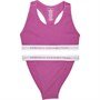 French Connection Womens Crop Top And Tanga Set Pink Violet