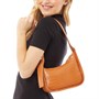 French Connection Womens Geo Baguette Shoulder Bag Tan Croc