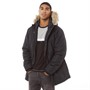 French Connection Mens Parka Fur Jacket Black