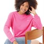 French Connection Womens Embroidered Love Sweat Pink