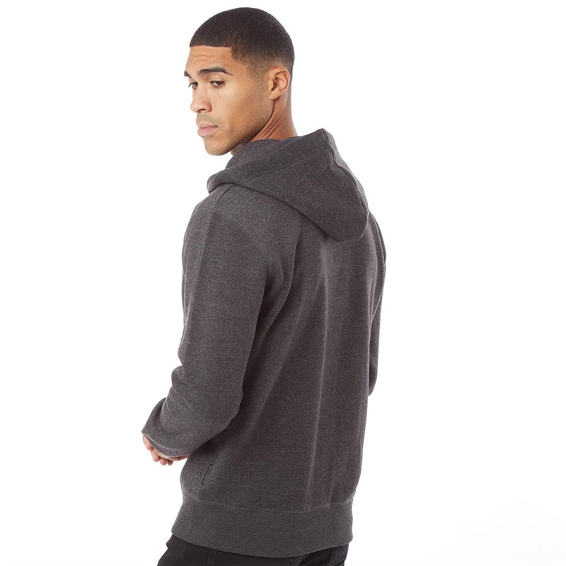 French Connection Mens FC Zip Hoodie Charcoal Melange
