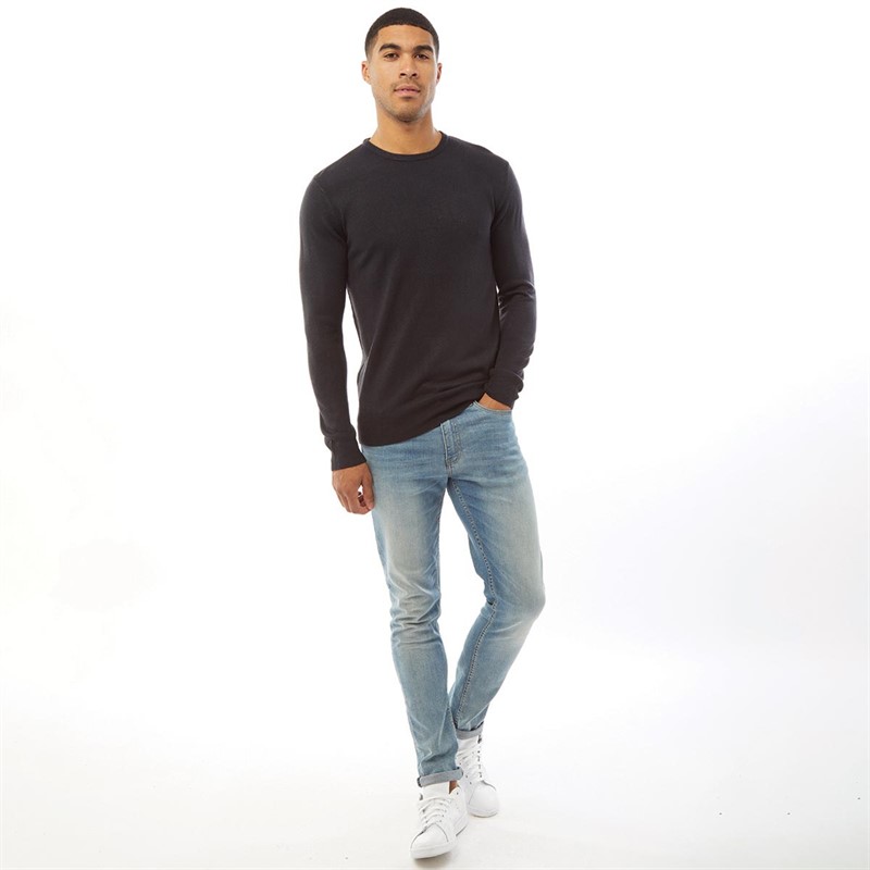 French Connection Mens Cash Crew Neck Jumper Marine