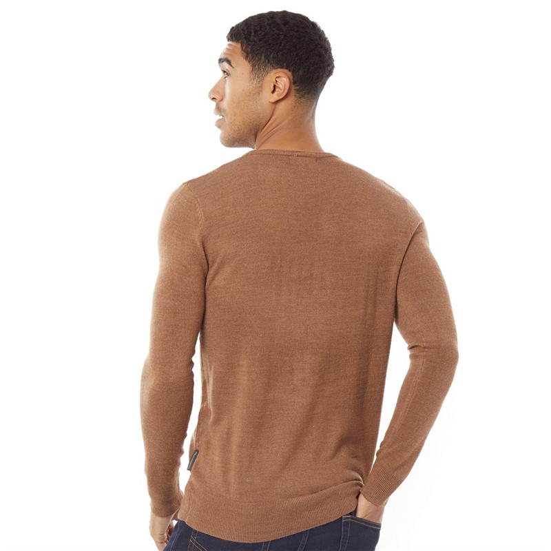 Buy French Connection Mens Cash Crew Neck Jumper Camel