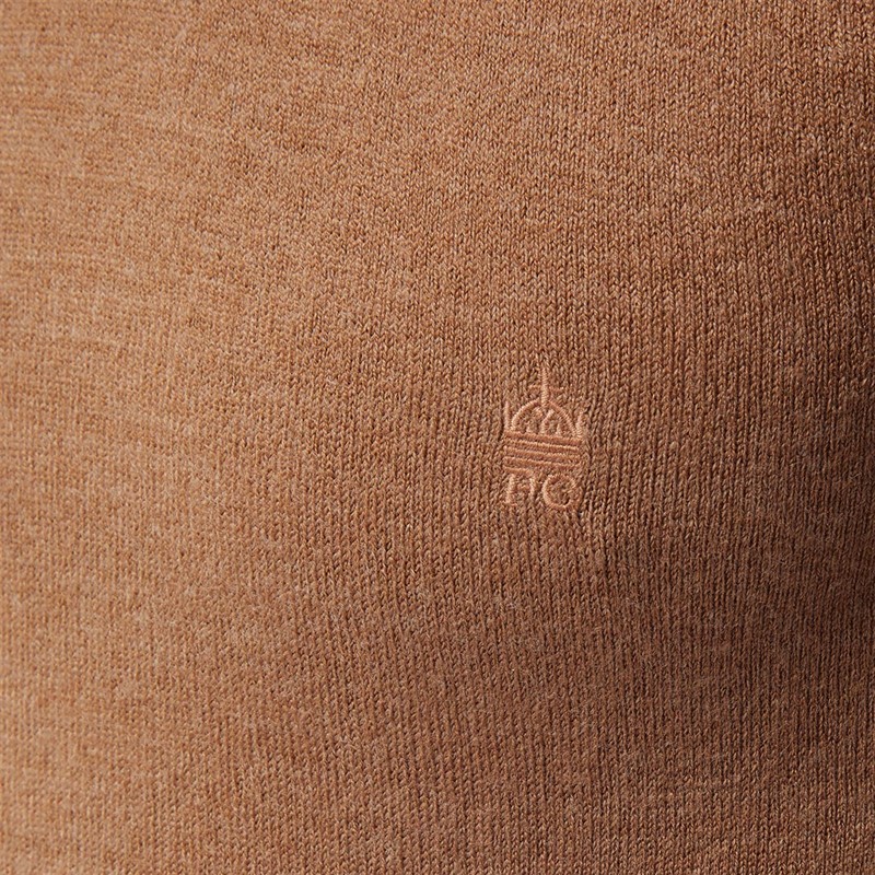 French Connection Mens Cash Crew Neck Jumper Camel