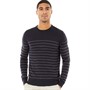 French Connection Mens Cash 3/4 Stripe Jumper Marine/Charcoal