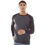 French Connection Herren Cash Raglan Pullover mit Rundhalsausschnitt Grau