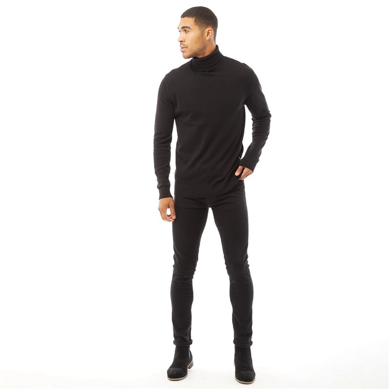 Buy French Connection Mens Cotton Roll Neck Jumper Black