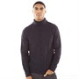French Connection Mens Wool Roll Cable 2 Jumper Marine