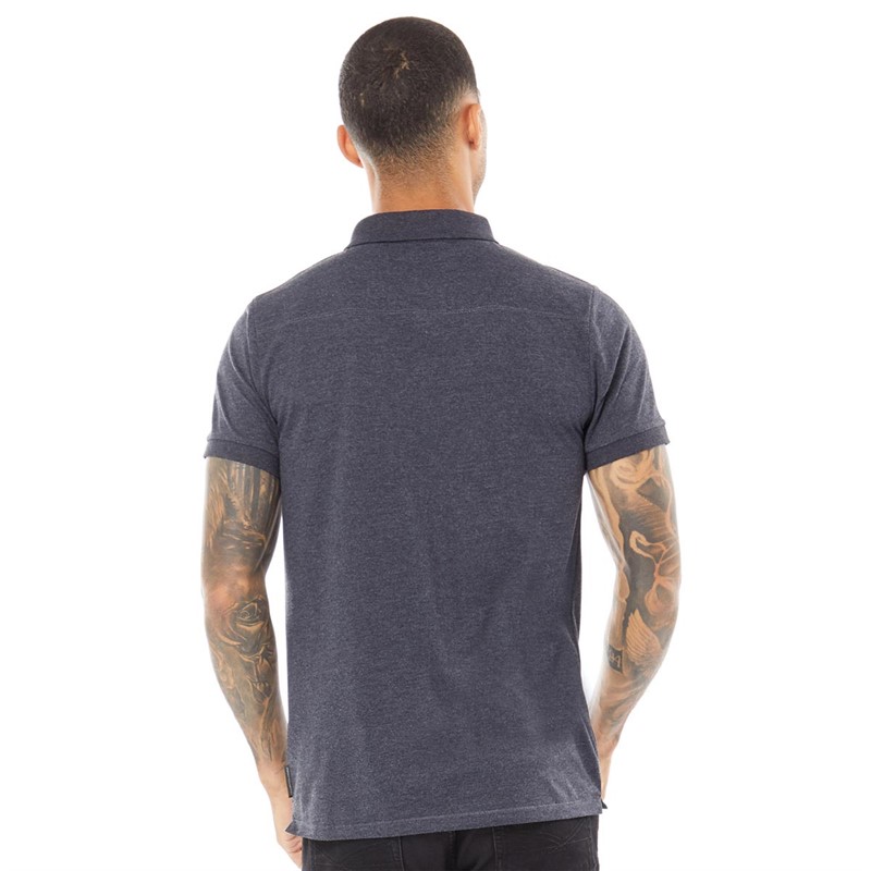 French Connection Mens Jersey Polo Marine Melange