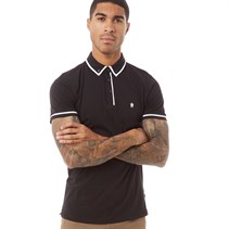French Connection Mens Piping Polo Black/White