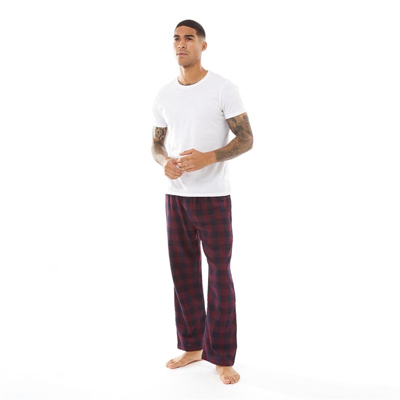 French Connection Mens FC Flannel Pants Large Gingham Chateaux/Marine
