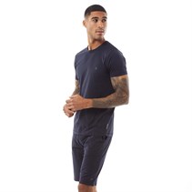 French Connection Mens FC Lounge T-Shirt And Shorts Set Marine