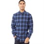French Connection Mens Multi Flannel Long Sleeve Shirt Blue Multi