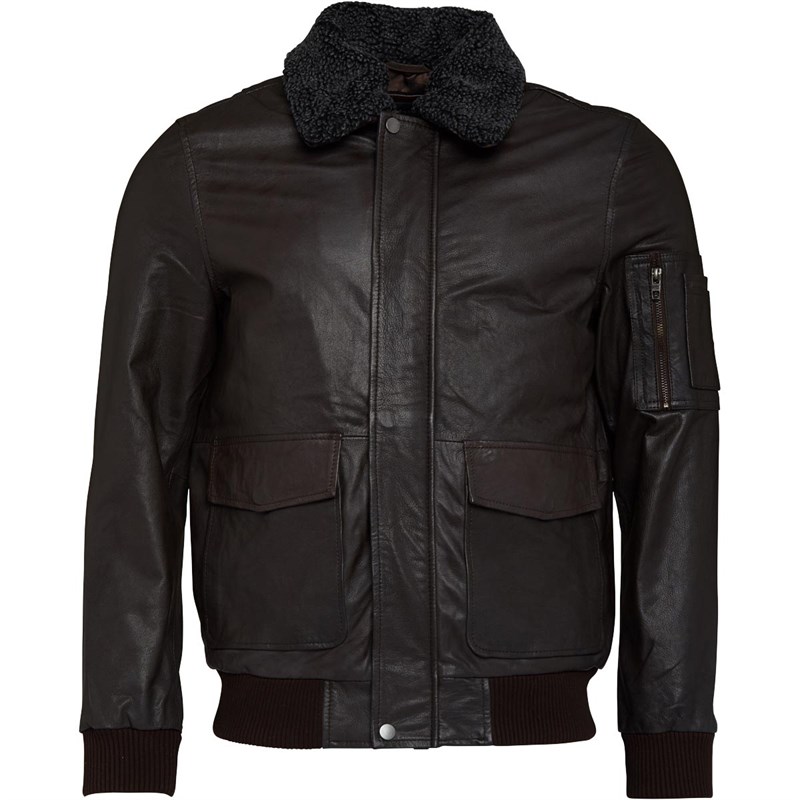 French connection mens leather flight jacket black clearance