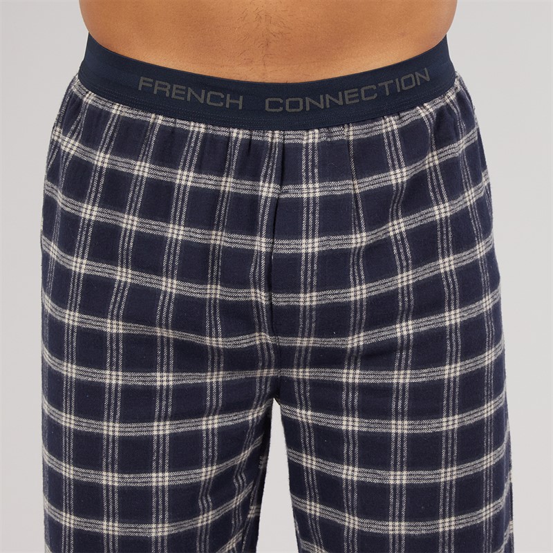 French Connection Mens FC Flannel Pants Square Marine/Stone