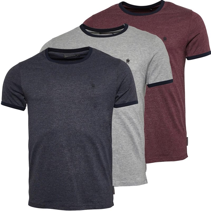 Buy French Connection Mens Three Pack Ringer TShirt Multi 2Marine