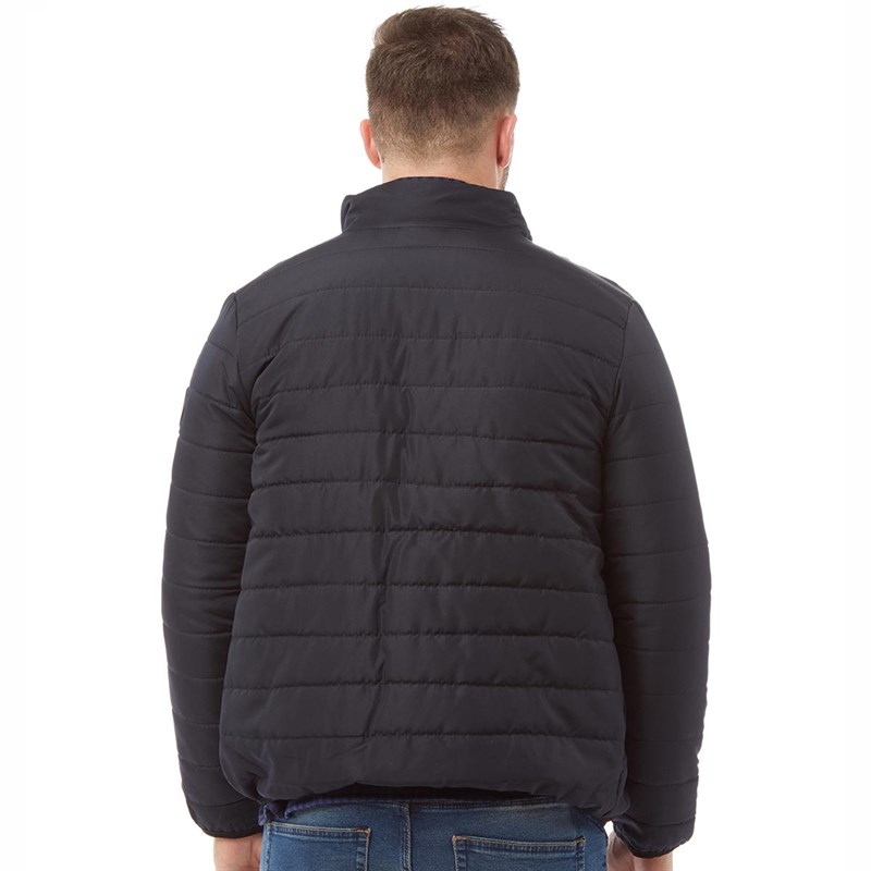French connection mens single breasted funnel wool jacket marine Clearance