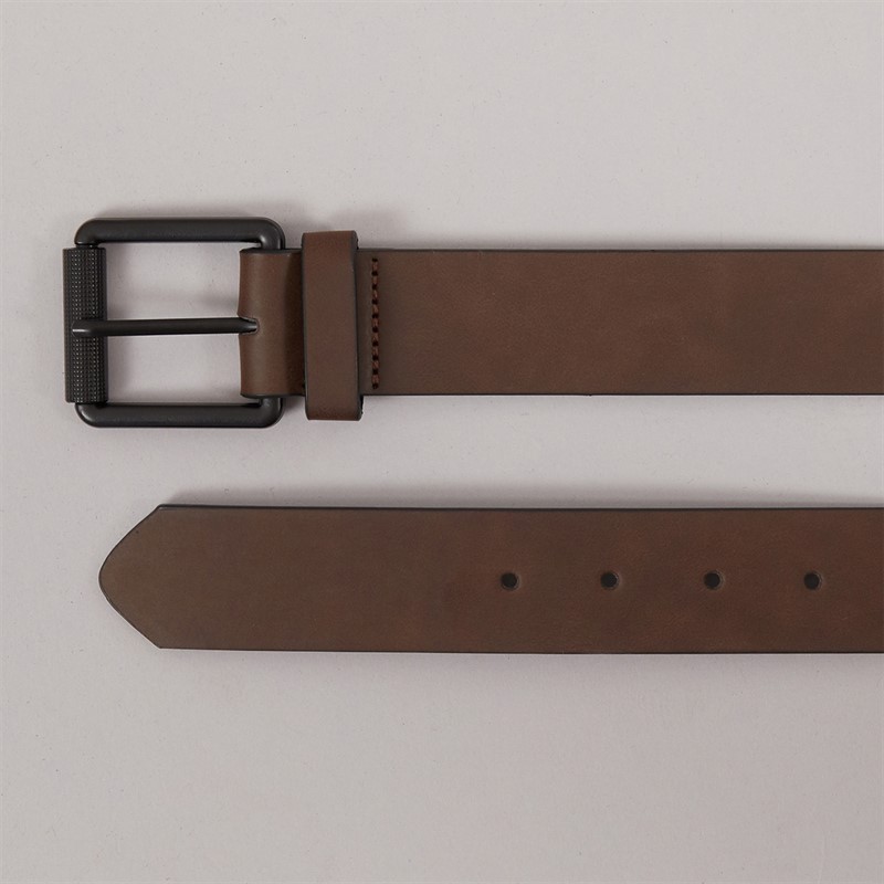French Connection Mens Courtland Leather Belt Brown