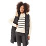 French Connection Womens Mid Length Chev Gilet With Fur Black