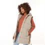 French Connection Womens Mid Length Belted Hooded Gilet Putty