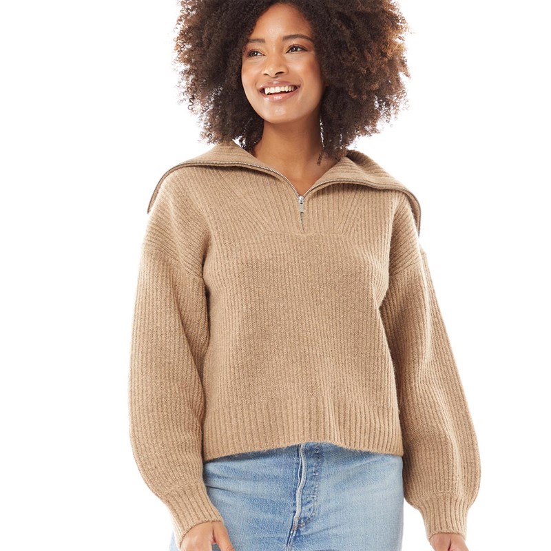 Ladies zip neck jumper sales