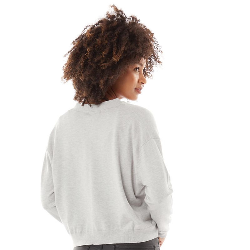 French Connection Womens Cardigan Light Grey Melange