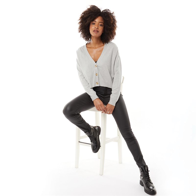 French Connection Womens Cardigan Light Grey Melange